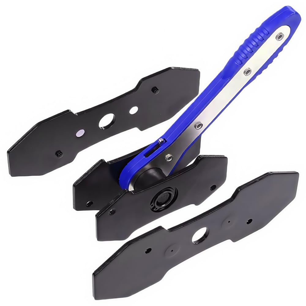 G-PLUS 360° Brake Caliper Press Tool with 2 Groups Steel Plates,4 in 1 Universal Disc Ratchet Brake Caliper Tool,Ratchet Piston Spreader Automotive Tools Car Brake Repair & Instalation Blue
