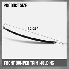 G-PLUS Front Bumper Trim Molding for Ford Explorer 2018-2019 Glossy Black Side View