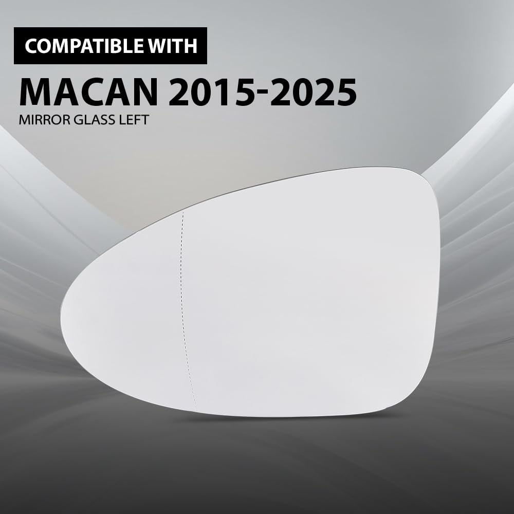 G-PLUS Driver Left Side Mirror Glass Compatible with Porsche Macan 2015 2016 2017 2018 2019 2020 2021 95B857521H, 95B-857-521-G White