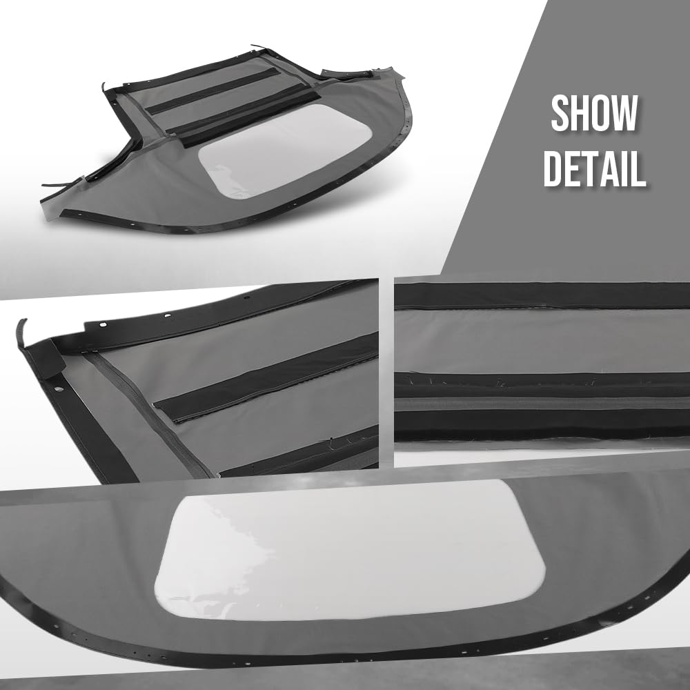 G-PLUS Convertible Soft Top w/Plastic Window Compatible with Mazda Miata 1990-2005 Black