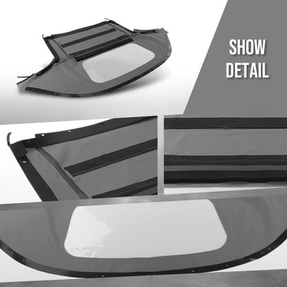 G-PLUS Convertible Soft Top w/Plastic Window Compatible with Mazda Miata 1990-2005 Black