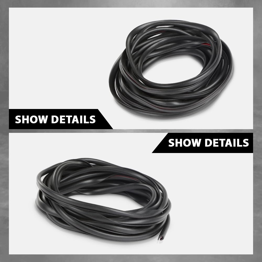 G-PLUS Fender Flare Rubber Seal 18 Feet(5.4864m) Edge Trim, Fender Flare Gasket Universal Fit for Car and Truck Wheel Wells