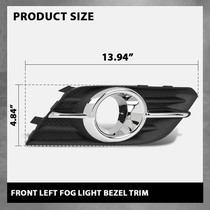 G-PLUS Front Right Passenger Side Bumper Fog Light Bezel Trim Compatible with Buick Encore 2013 2014 2015 2016 GM1038173, 95470237 Chrome Black