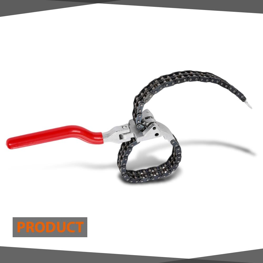 G-PLUS Heavy-Duty Ratcheting Chain Wrench Fit Oil Filter Change Pipe Fittings 60-160mm Black