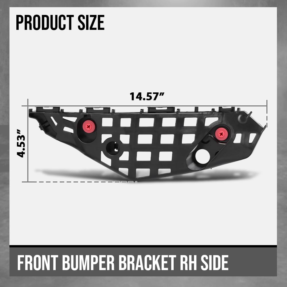 G-PLUS Bumper Bracket Front Passenger Right Side Compatible with Toyota Highlander Hybrid Bronze Edition 2022 2023, Fit Toyota Highlander XSE 2021 2022 2023 521450E100, TO1043147 Black