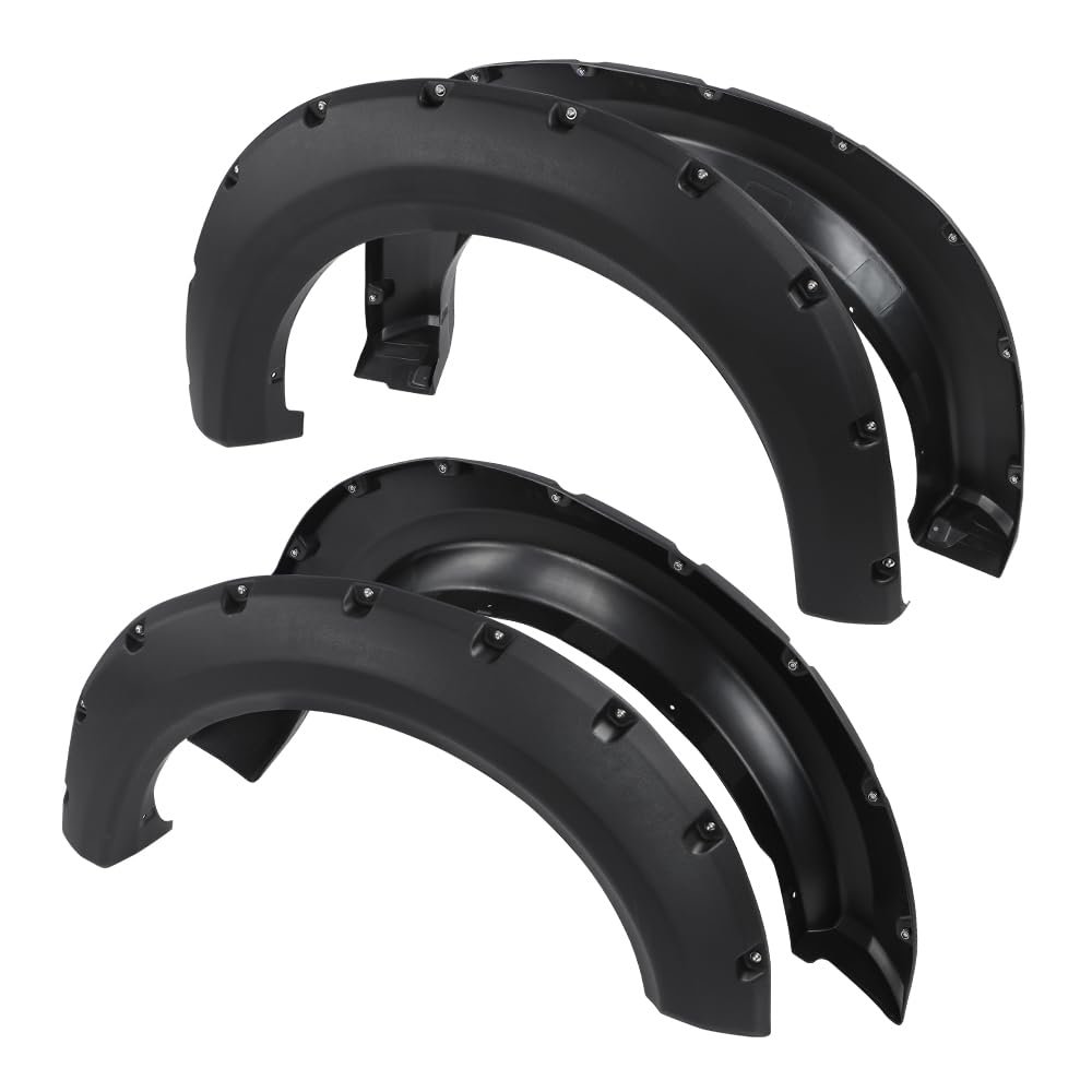 G-PLUS Fender Flares Wheel Arch Covers Compatible with Ford F150 Truck 2009-2014 67.0"/78.8"/97.4" bed models only (Not Fit Platinum & Raptor models) 9L3Z16038A 9L3Z16039B (Textured Riveted 4 PCS)