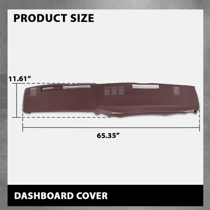 G-PLUS TPE Neutral Dashboard Dash Cover Red Compatible with 1981-1987 Chevy GMC Full Size Pickup/1981-1991 Chevy GMC SUV