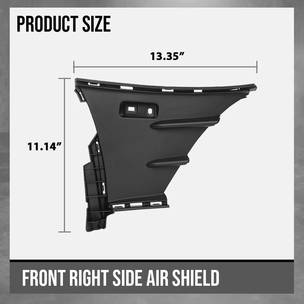 G-PLUS Front Right Side Lower Bumper Air Shield Compatible with Benz A220 & A35 AMG 2019 2020 2021 2022 With AMG Package 1778853903, MB1039211 Black