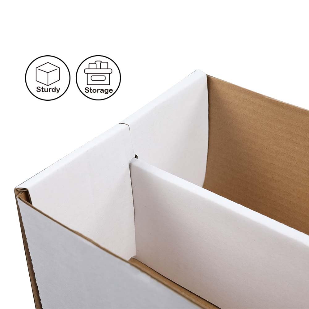 G-PLUS 2-Cell Trading Card Storage Box 1600 Count Corrugated Cardboard Box Holds over 300 3x4 Toploads Sports/Trading Card (Card not included)