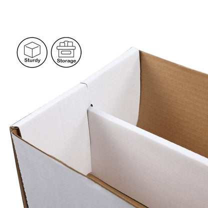 G-PLUS 2-Cell Trading Card Storage Box 1600 Count Corrugated Cardboard Box Holds over 300 3x4 Toploads Sports/Trading Card (Card not included)