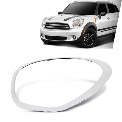 G-PLUS Headlight Bezel Compatible with Mini Cooper Countryman 2011-2016 & Paceman 2013-2016 Left Side 51139813823, MC2506103 Silver