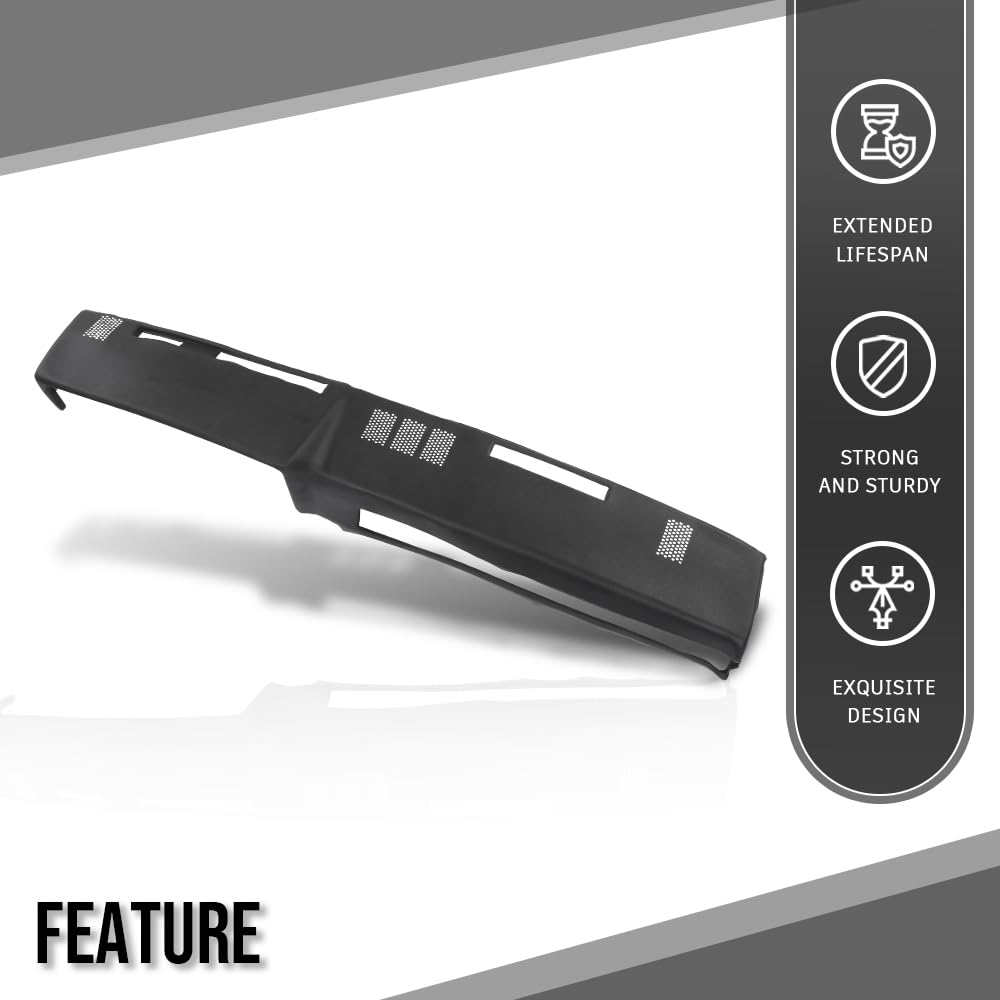 G-PLUS TPE Dashboard Dash Cover Compatible with Chevy GMC Full Size Pickup 1981-1987, Fit Chevy GMC SUV 1981-1991 Black