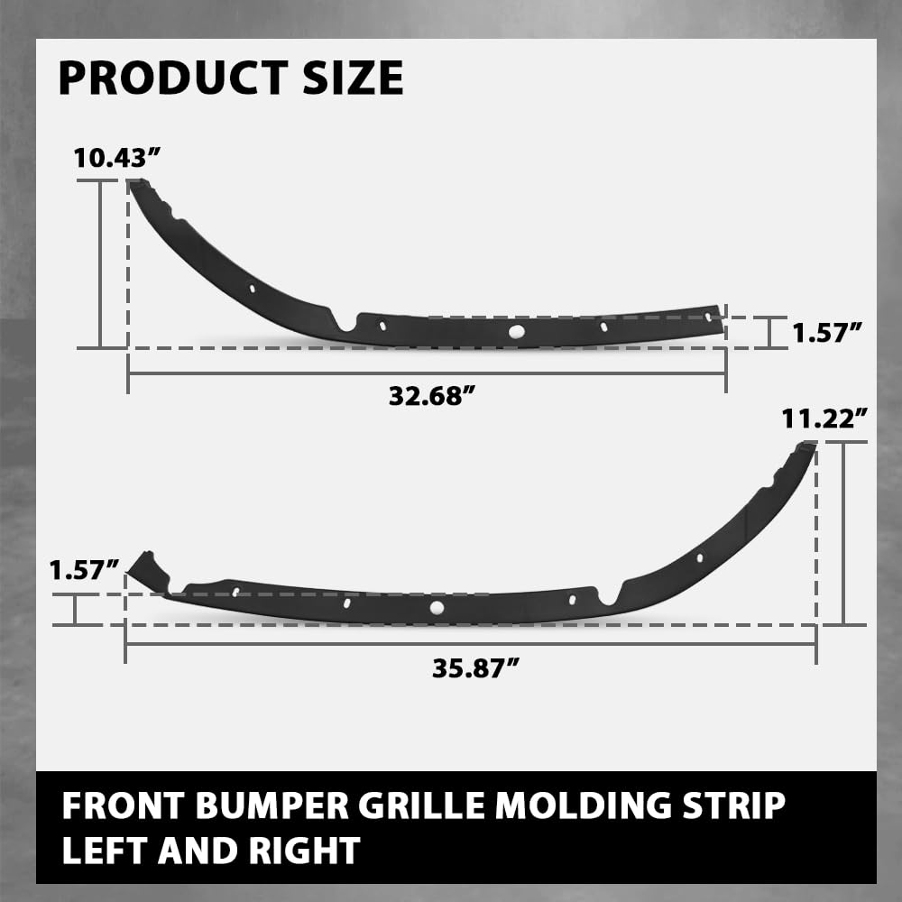 G-PLUS Front Bumper Grille Molding Strip Compatible with Chevy Malibu 2016-2021 23478391 23478390 2Pcs Right Left