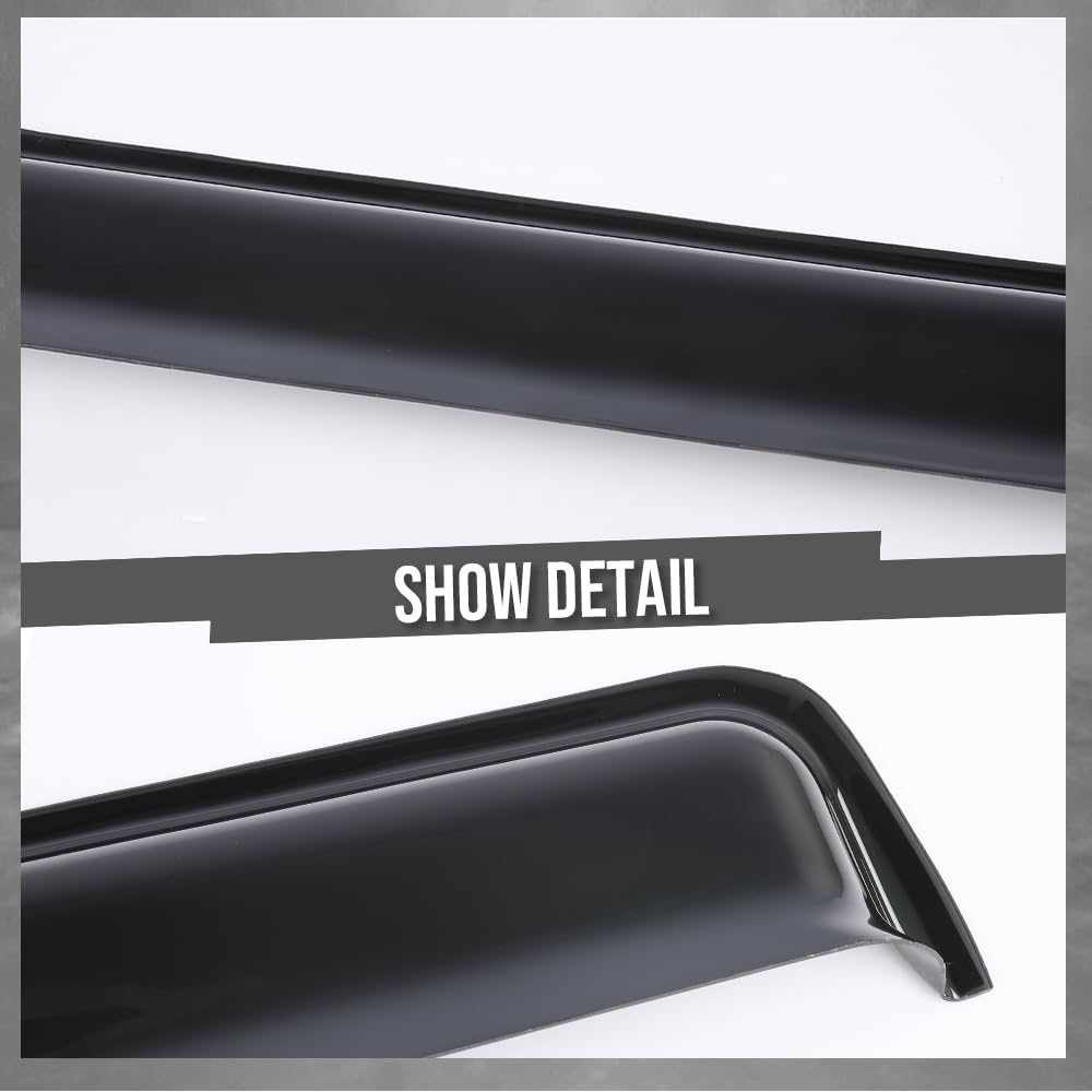 G-PLUS Window Rain Deflector and Sun Visor Compatible with RV Window Rain Deflector and Sun Visor Fit 44-49 Inch Wide Window in-Channel Rain Guards Smoke