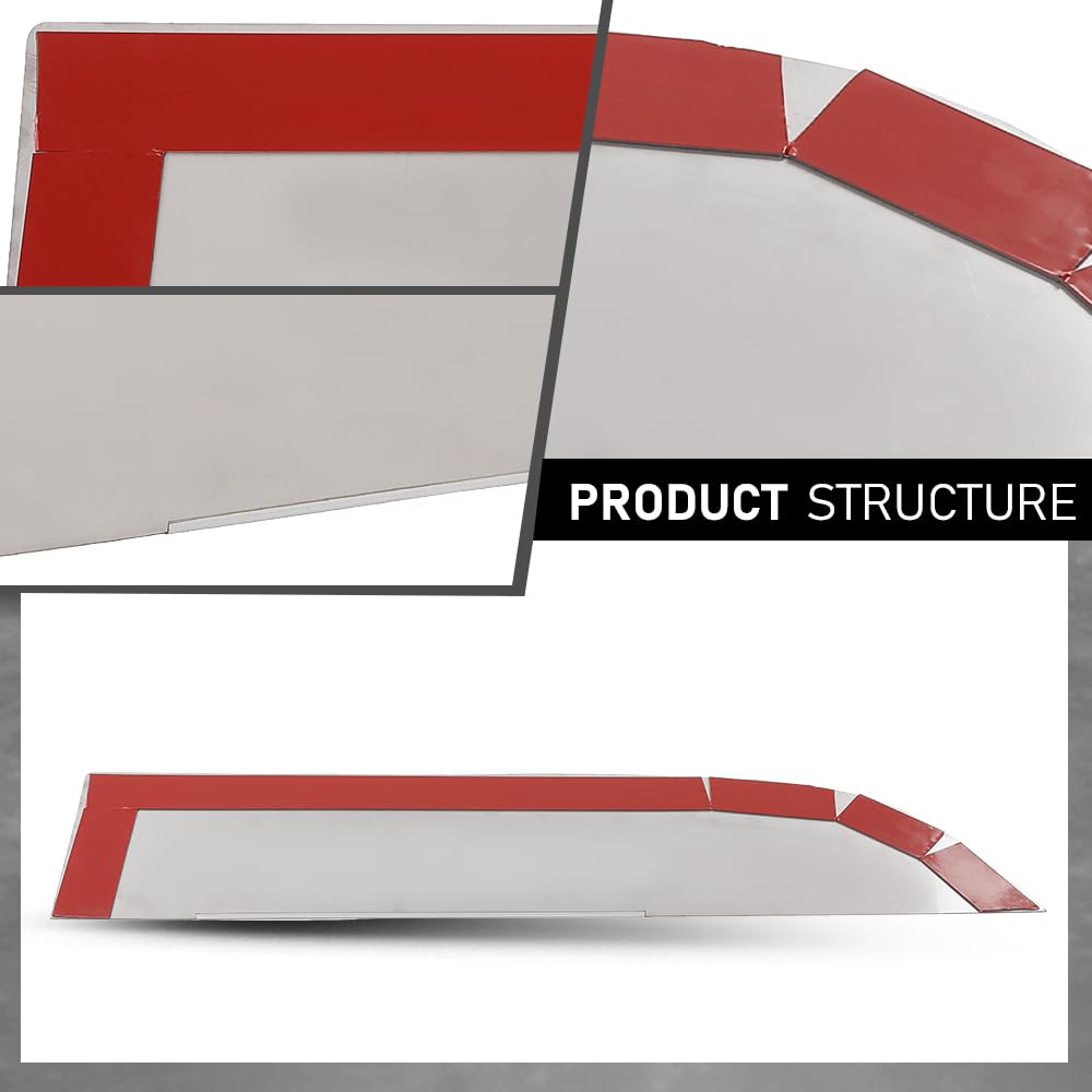 G-PLUS 8" Chopped Top Window Trim Pair, Compatible with Kenworth T680 & T880 Trucks 2013+, Stainless Steel