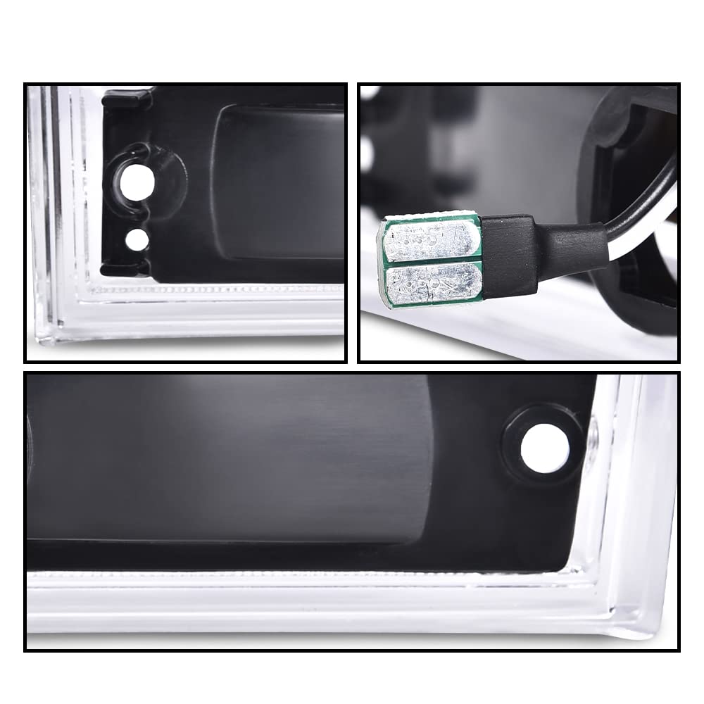 G-PLUS Amber LED Marker Light Compatible with Chevy C10 C20 C30 GMC 1981-1991 GM2550115, GM2551107 Clear Lens Front Side Marker Lamp