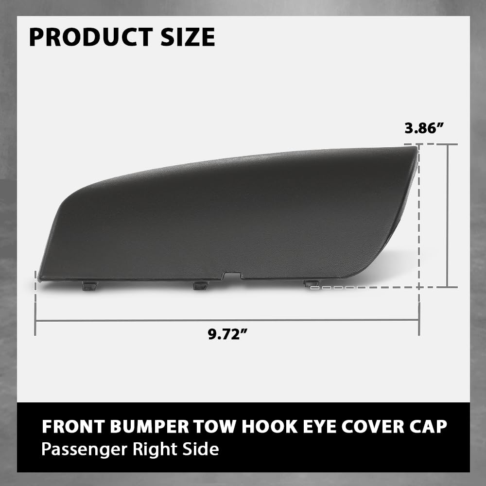 G-PLUS Front Right Bumper Tow Hook Eye Cover Cap, Compatible with Porsche Cayenne 2008-2010, Passenger Side, 95550515610G2X, 955 505 156 10 G2X