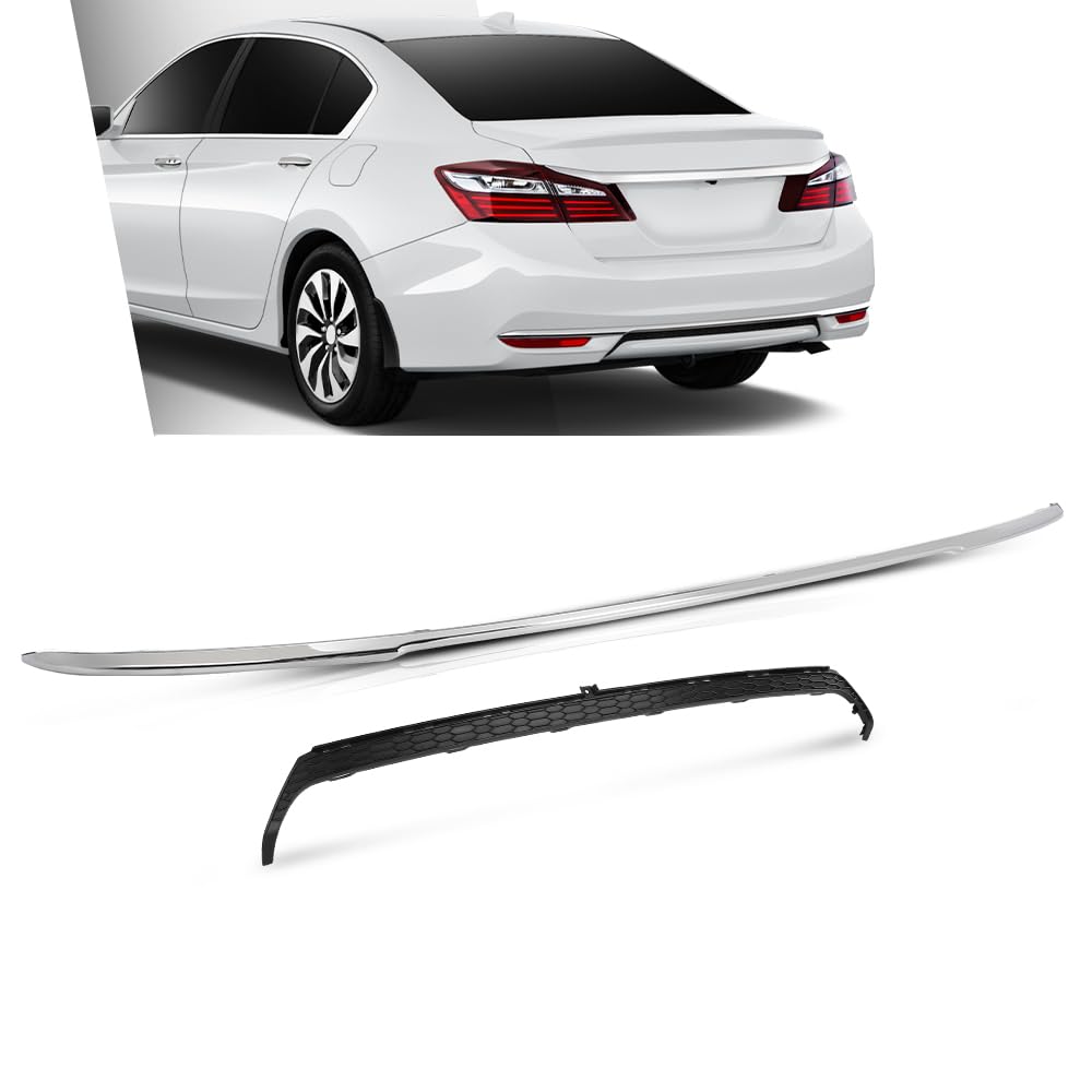 G-PLUS Rear Lower Bumper Cover Molding Trim Compatible with Honda Accord Sedan 4 Door 2016-2017 Black 2PCS