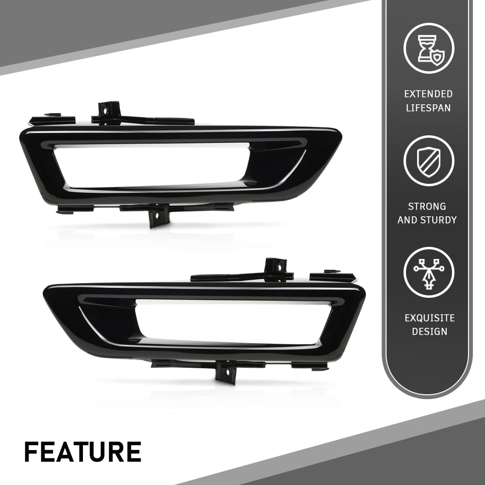 G-PLUS Front Bumper Fog Light Lamp Bezel Left +Right Compatible with Land Rover Discovery Sport 2015-2018