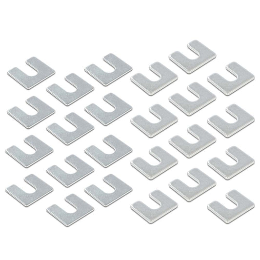 G-PLUS Fender Alignment Shims- 1/16" & 1/8" Thick- 3/8" Slot- 24 shims- #397T Compatible with GM Body