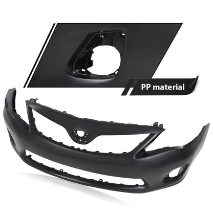 G-PLUS Primed Front Bumper Cover Fascia Compatible with Toyota Corolla Base CE L LE 2011 2012 2013, 5211903901, TO1000372, Black