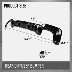 G-PLUS Rear Diffuser for BMW X3 G01 M40i 2018-2021 Gloss Black Side View