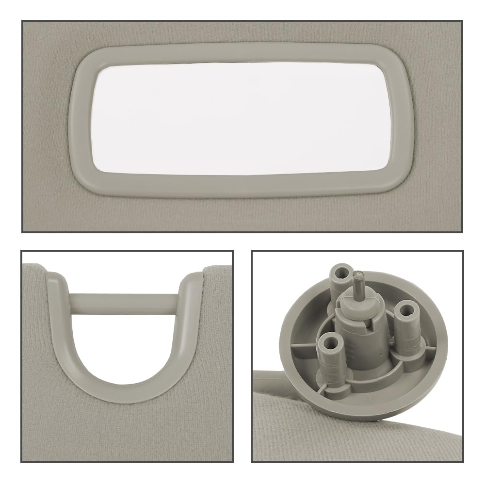 G-PLUS Beige Sun Visor LH Driver & RH Passenger Side 1 Pair Compatible with 2002-2009 Dodge Ram 1500 2500 3500 (Only the Passenger Side with a Mirror)