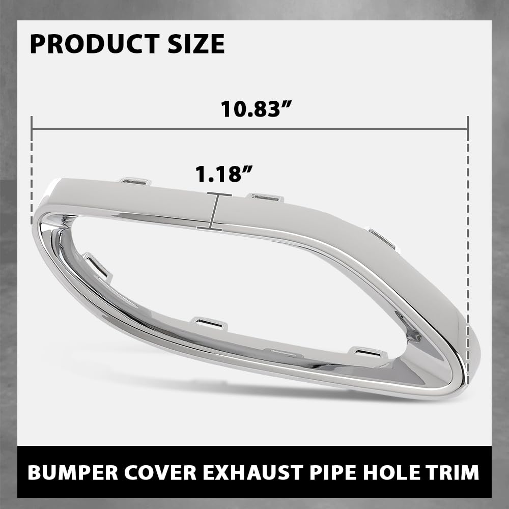 G-PLUS Rear Right Bumper Cover Exhaust Pipe Hole Trim Frame, Compatible with Benz E400 A220 E450 E350 E53 2018-2023, Passenger Side, 2058852321, MB1139107