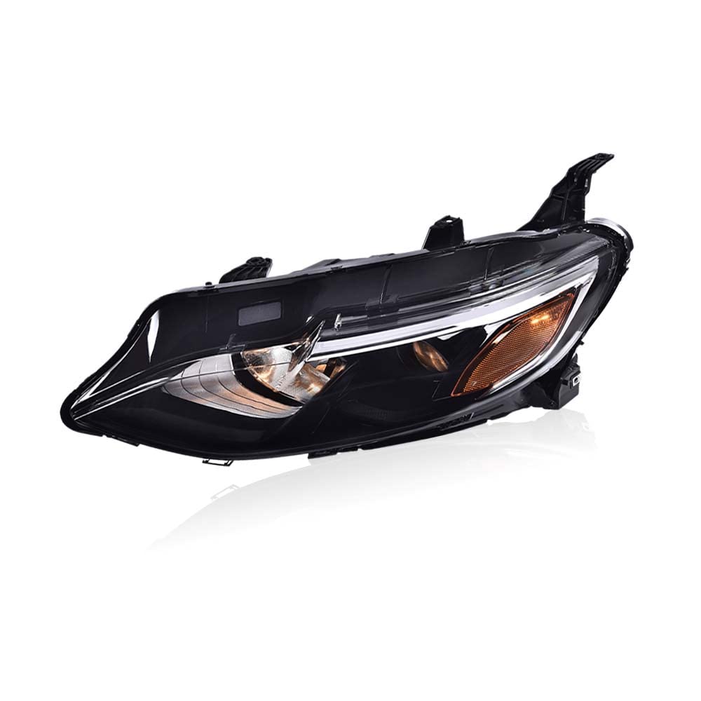 G-PLUS Headlight Assembly Compatible with Chevy Malibu 2019 2020 2021 Left Driver Side Front Halogen Headlamp ‎Clear Lens Black Housing Amber Reflector Bumper Headlamps,faros delanteros