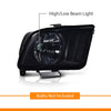 G-PLUS Headlights Assembly, Compatible with Ford Mustang 2005 2006 2007 2008 2009 Bumper Headlamps, Left & Right Smoky Lens Black Housing Amber Reflector