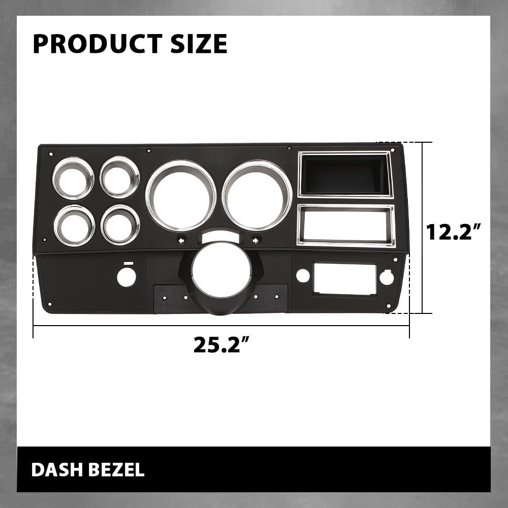 G-PLUS Dash Bezel W/Lower Column Cover with Storage Box Compatible with Chevy GMC Truck Blazer Suburban 1984-1987 without A/C & Wiper Switch Hole Black