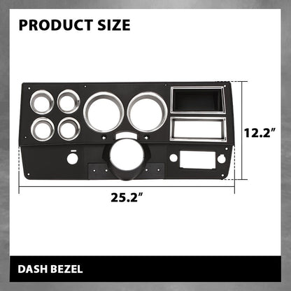 G-PLUS Dash Bezel W/Lower Column Cover with Storage Box Compatible with Chevy GMC Truck Blazer Suburban 1984-1987 without A/C & Wiper Switch Hole Black