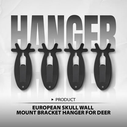 G-PLUS 4 Pack of Wall Hanger Hook European Antler Style Wall Mount Bracket for Hanging Mounting Deer, Antler S, Whitetail Deer, Mule Deer and Many Other Animals Living Room Bedroom Home Decor Black