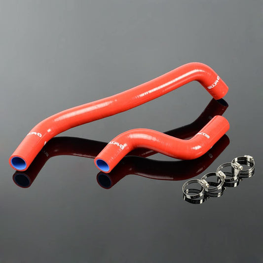 G-PLUS Silicone Radiator Coolant Tube Hose Kit Clamps Compatible With Toyota Starlet EP82 Glanza 4E-FTE GT Turbo,Red