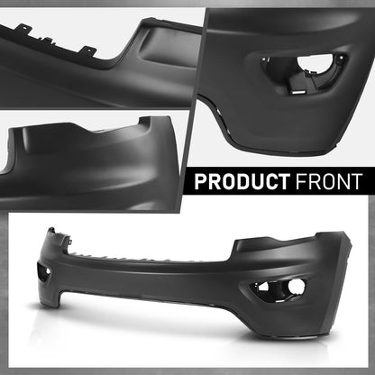 G-PLUS Bumper Cover Fascia Front Upper Compatible with Jeep Grand Cherokee 2016-2022,Fit Models without Park Assist System, With Tow Hook Holes