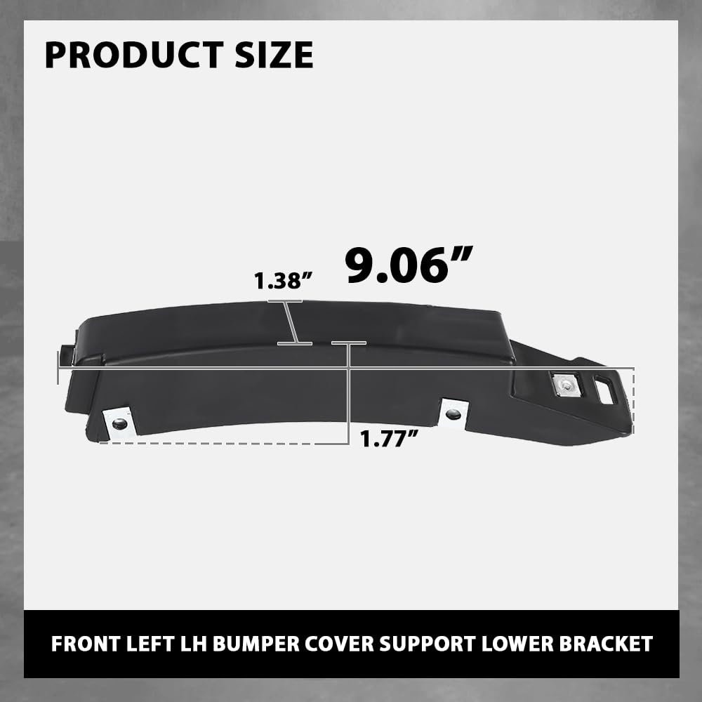 G-PLUS Front Left LH Bumper Cover Support Lower Bracket Compatible with Buick Envision 2016 2017 2018 2019 2020 22905948, GM1026101 Black