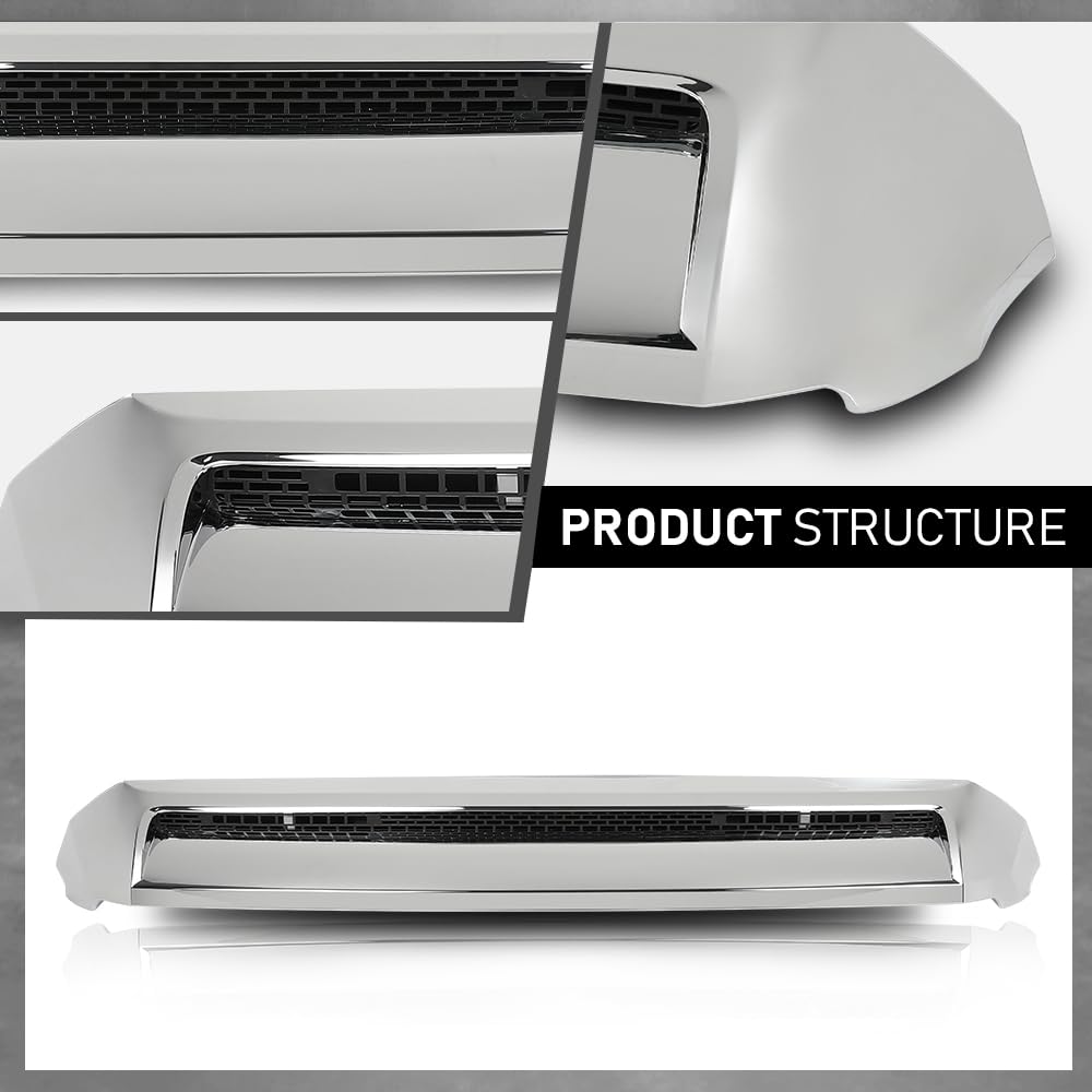 G-PLUS Hood Bulge Molding Compatible with Toyota Tundra 2014-2021 Front Upper Grille Hood Scoop Chrome TO1231102 76180-0C030