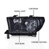 G-PLUS Headlights Assembly, Compatible with Toyota Tundra 2007-2013/Fit Toyota Sequoia 2008-2017 Bumper Headlamps, Smoky Lens Black Housing Clear Reflector,faros delanteros