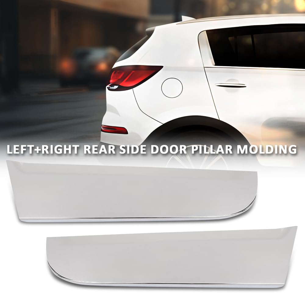 G-PLUS Pair Rear Door C Pillar Molding, Compatible with Kia Sportage 2011-2016, LH Driver & RH Passenger 2PCS, Chrome, 832703W000, 832803W000, 83270-3W000, 83280-3W000
