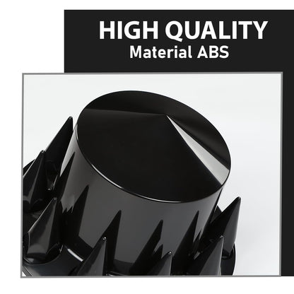 G-PLUS Rear Wheel Cover Axle 33mm Spiked Hub Cover Kit Compatible with Semi-Trucks 22.5" and 24.5" Wheels ABS Plastic Black