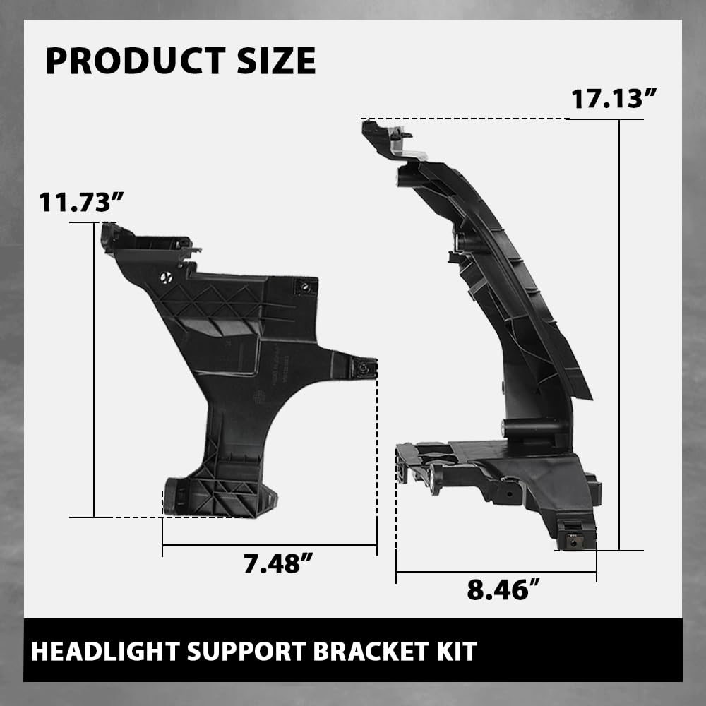 G-PLUS Front Headlight Mount Guide Support Bracket Set Compatible with Audi A5/S5 2012-2016,Compatible with Audi RS 2013-2016 8T0941453B, 8T0941453D, 8T0941454B, 8T0941454D