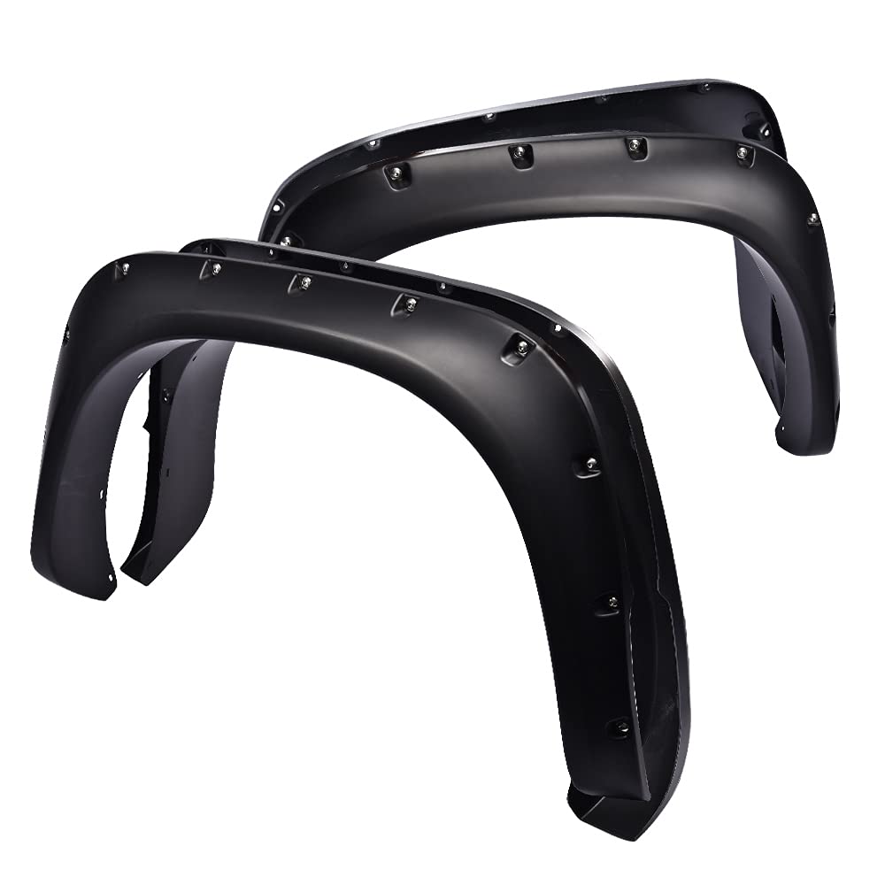 G-PLUS Fender Flares 4 PCS Compatible with Dodge Ram 2002-2008 1500/2003-2009 Ram 2500 3500, [Not Fit for 2006-2009 8ft Long Bed Models/Not for Dually Models], Pocket Rivet Style Black Smooth