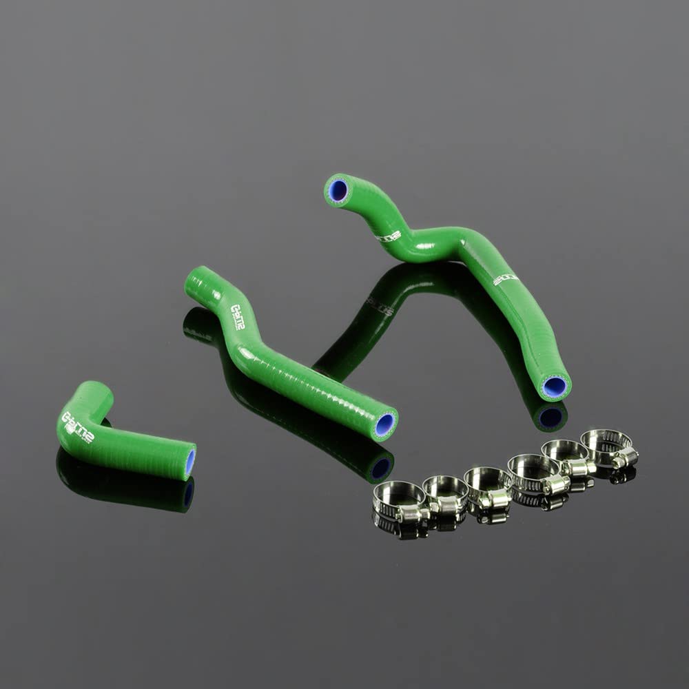 G-PLUS Silicone Radiator Coolant Hose Clamps Kit Compatible With Kawasaki KX65 KX 65 2000-2008 2001 2002 2003 2004 2005 2006 2007 Green