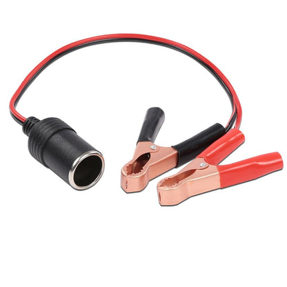 G-PLUS 12V Battery To Cigarette Lighter Adapter Alligator Clamp Clip 12 Volt Car Socket