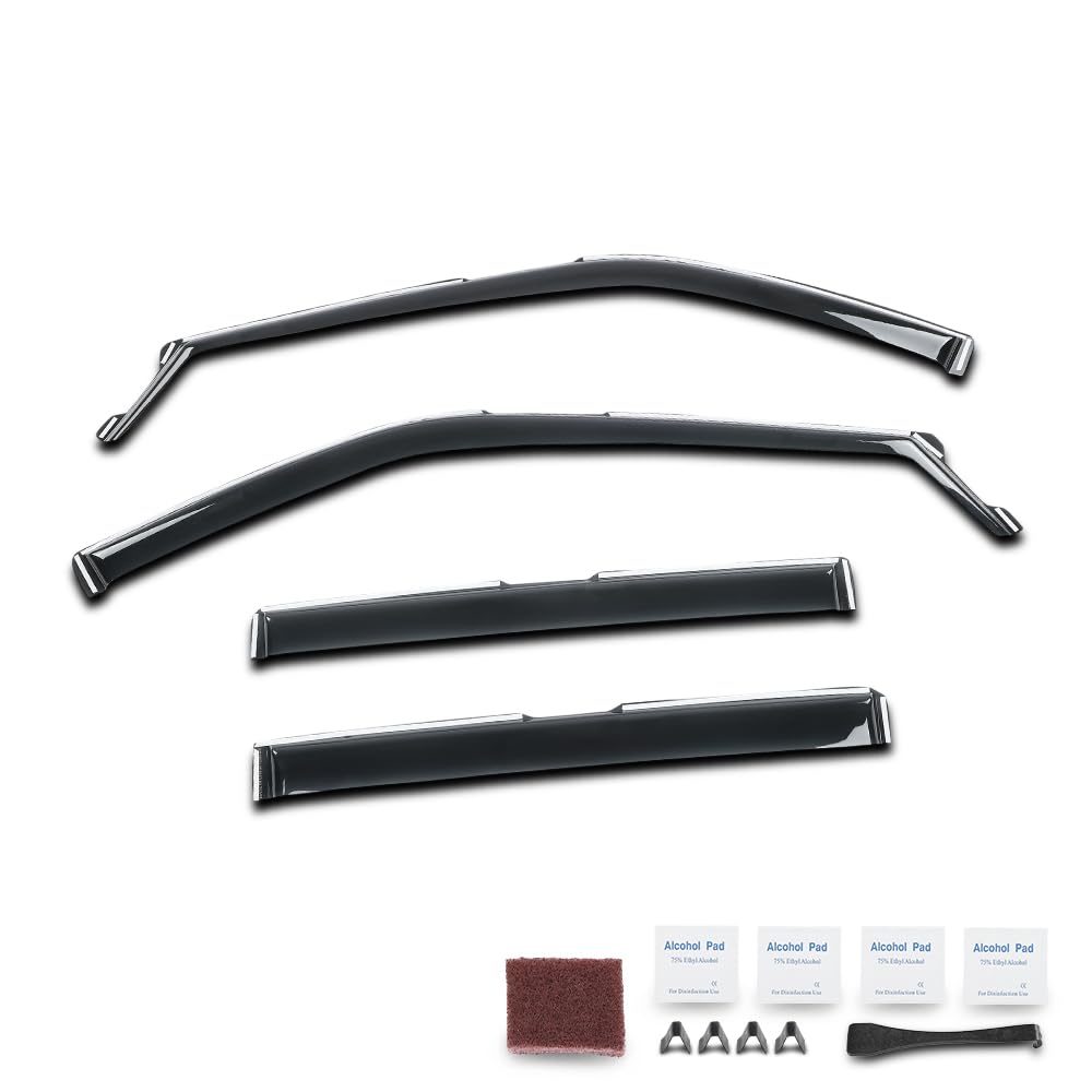 G-PLUS in-Channel Side Window Vent Visor Deflectors Rain Guards Compatible with Ford Explorer 2020-2022 PC Impact-Resistant Material 4 PCS Smoky