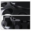 G-PLUS Front Wheel Covers Hub Axle Semi Fit Most of 10 Holes 20" & 22.5" & 24.5" Semi-Truck Wheels with 11.25" Bolt Circle Wheels Glossy Black Plastic ABS