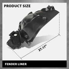 G-PLUS Fender Liner for Benz GLC300 GLC350e GLC43 GLC63 2016-2023 Front Right Black Close-up View