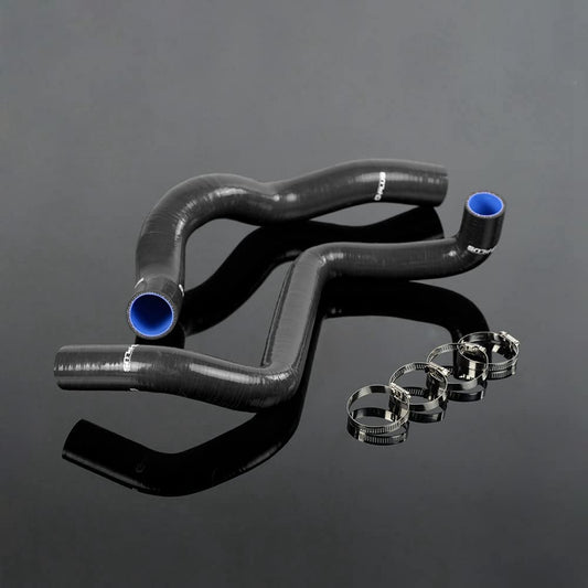 G-PLUS Silicone Radiator Hose + Clamps Kit Compatible with 2001-2004 Ford Mustang 3.8L V6 Black