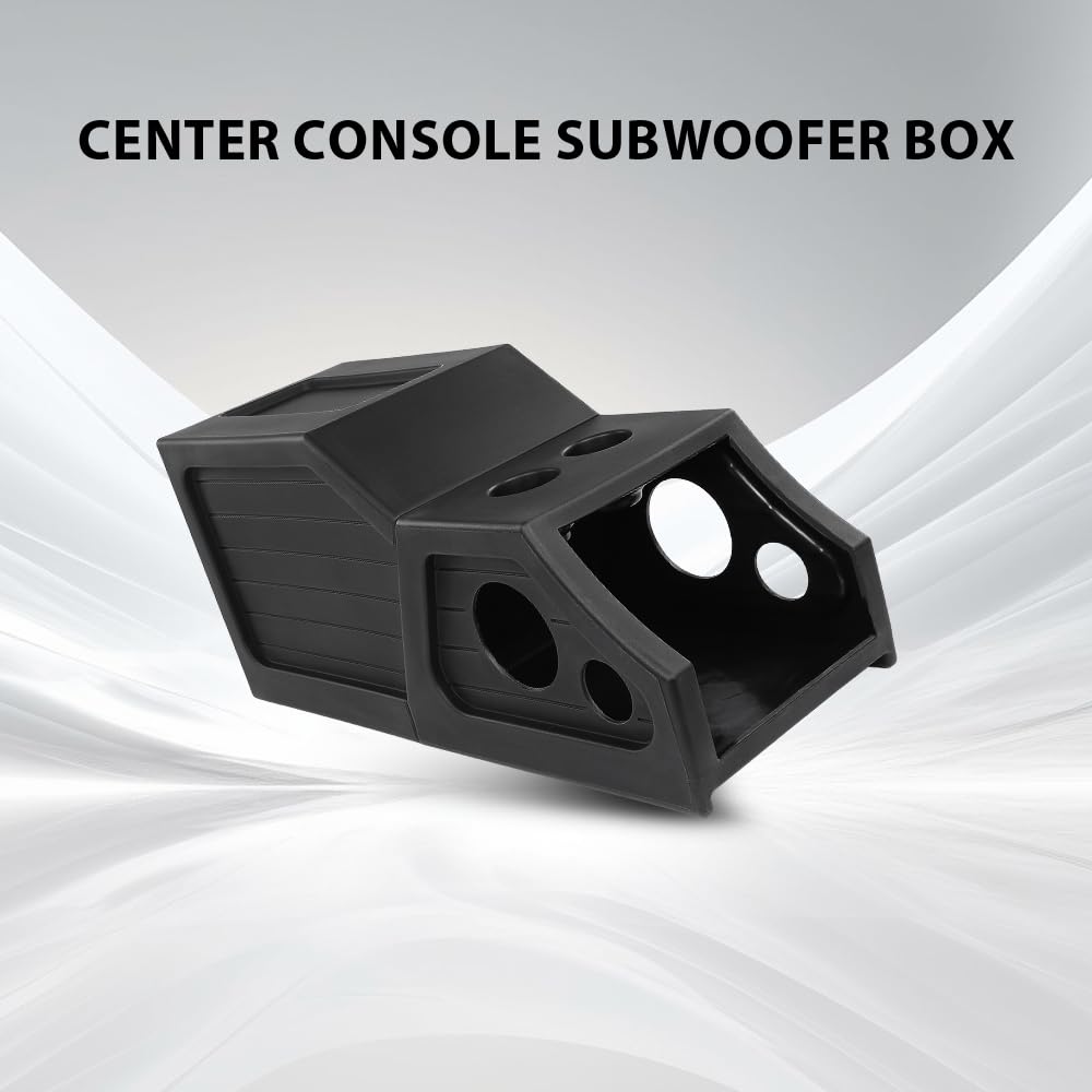 G-PLUS 12" Center Console Subwoofer Box Compatible with Chevy/GM Crew Cab 2014-2018 Black