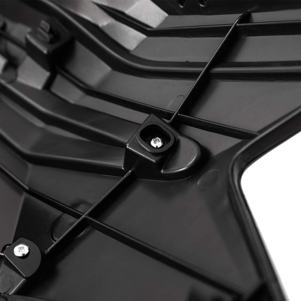 Front Bumper Upper Grilles Grill Compatible for Honda HRV HR-V 2016-2018 Chrome Black Factory Style